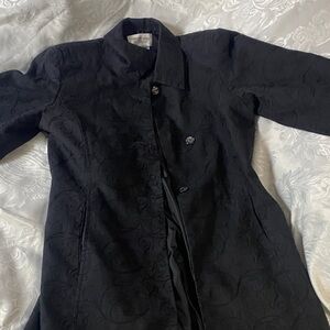 Newport News Easy Style Black Women's Coat black embroidery